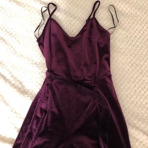 Purple velvet romper